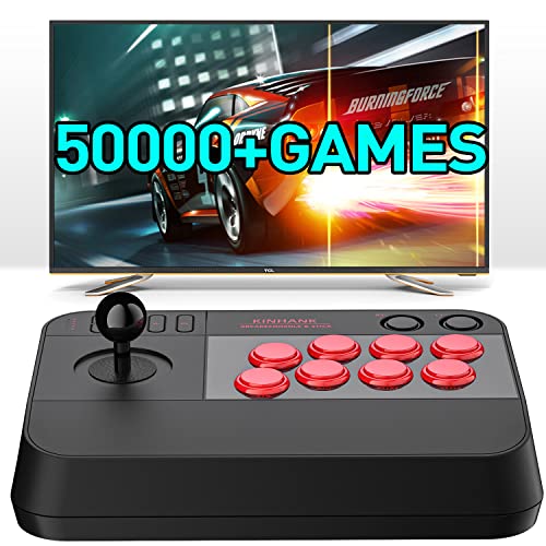 Kinhank Super Console Arcade Game Console,Arcade Stick X3 with 50000+ Game,360° 3D Joystick,Retro Game Console with 3 System,Compatible with PC/Android Phone/Raspberry Pi,Turbo,Custom Buttons