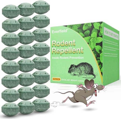 Mouse Rodent Repellent, 24Pcs Peppermint Oil Moth Balls for Rats Mice Deterrent, Safety for Humans & Pets, Pest Pouches for Roaches, Ant, Bugs, Spiders, Rats, Insect Defense for House