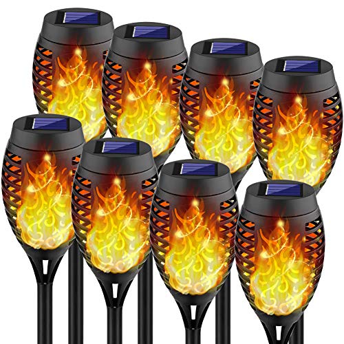 Kurifier Solar Lights Outdoor, 8Pack Solar Torch Light with Flickering Flame, Waterproof Solar Garden Lights, Outdoor Solar Lights for Yard, Flame Torches for Outside Decor Decorations Patio Pathway