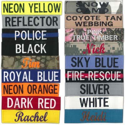 Northern Safari Custom Uniform Name Tapes, 56 Fabric Options, Different Font Styles Available in 5 Sizes!