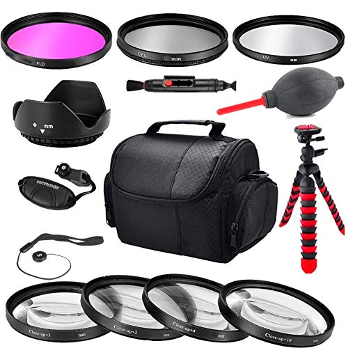 Commander Optics Photo Essential Starter Kit for 49MM Canon DSLR Cameras Canon EOS M50, M100, M200, M6, M5 w/15-45mm Lens