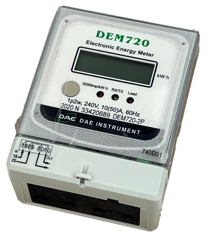 DAE DEM720-2P, 240V Electric kWh Submeter, RS485, 1P2W (2 hot wire), 50A, Internal CT
