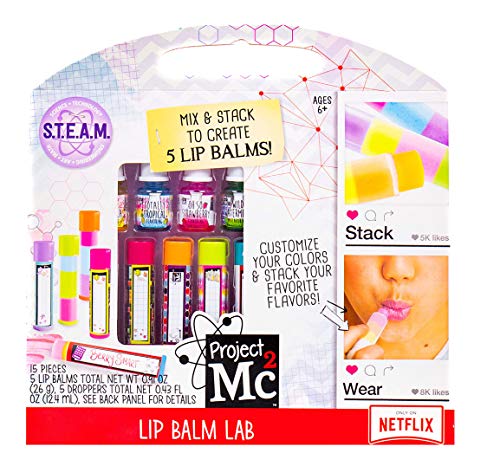 Project MC2 Create Your Own Lip Balm Lab, At-Home STEM Kits For Kids Age 6 And Up, Makeup Kits, DIY Lip Balm, Activities for Birthday Parties, Sleepovers, 1 Count (Pack of 1)