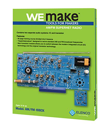 Elenco AM/FM Radio Kit |Switch Between ICs & Transistors | Solder | Great STEM Project | Superheterodyne Designed to AM and FM Broadcasts | SOLDERING REQUIRED