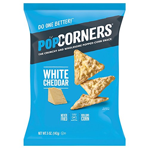 POPCORNERS White Cheddar, Popped Corn Chips, Gluten Free, Non-GMO (5oz/12 Pack) - Packaging May Vary