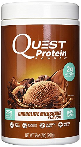 Quest Nutrition Chocolate Milkshake Protein Powder, High Protein, Low Carb, Gluten Free, Soy Free, 2 Pound