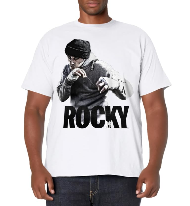 Rocky Shadow Boxing Portrait Logo T-Shirt