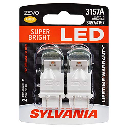 SYLVANIA - 3157 ZEVO LED Amber Bulb - Bright LED Bulb, Ideal for Park and Turn Lights (Contains 2 Bulbs)