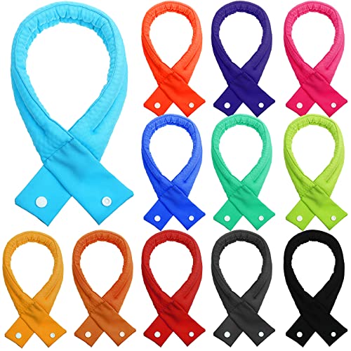 Geyoga 12 Pcs Cooling Neck Wraps Cooler Ice Wrap Scarf Bandanas for Summer Women Men Walking Riding Outdoor(Basic Style)