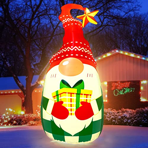 5Ft Lighted Outdoor Christmas Decorations Inflatables - Blow Up Gnome Tumbler Xmas/Winter Holiday/Happy New Year 2024 Display Indoor Party Decor Supplies