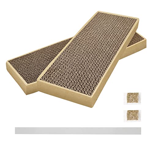 HappyFreeSX Splicing Cat Scratch Pad: Cat Scratchers for Indoor Cats and Kitten, 2 Pack Cat Scratching Pad, Cat Scratcher Cardboard, Cat Scratching Pad, Premium Scratch from Cats, Double-Sided Design