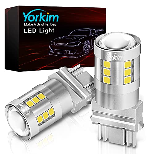 Yorkim 3157 LED Bulb White, 6500K high brightness 3156 led bulb with projector 3057 3056 3457 4157 bulb led Replacement Lamp for Turn Signal Reverse Brake Tail Lights or Day Running Light, pack of 2