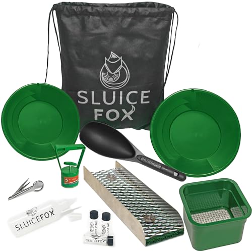 Compact Gold Panning Kit with Portable Sluice: Includes Miners Moss, Gold Trap Mat, Sand Separator, Classifier, and Free Tote