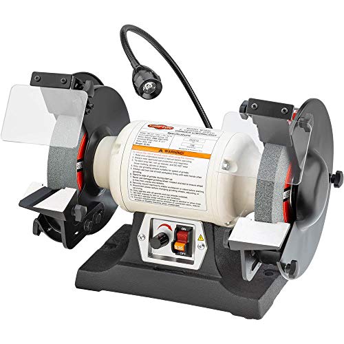 Shop Fox W1840 Variable-Speed Grinder with Work Light, 8',Black,white