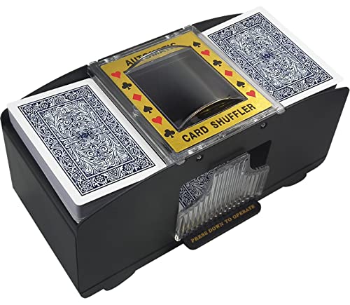 TAAVOP Automatic Card Shuffler, 1-2 Deck Battery-Operated Electric Poker Card Shuffler Machine, for Playing Cards/UNO