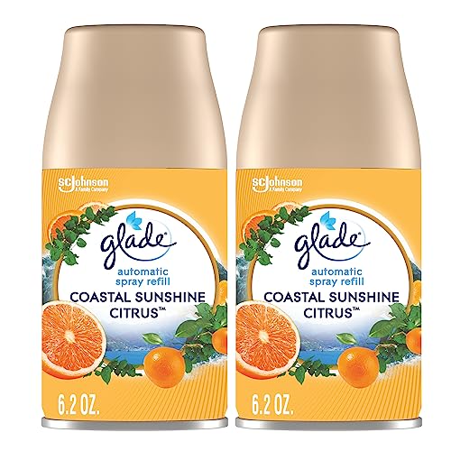 Glade Automatic Spray Refills, Air Freshener, Coastal Sunshine Citrus, 6.2 oz, 2 Count