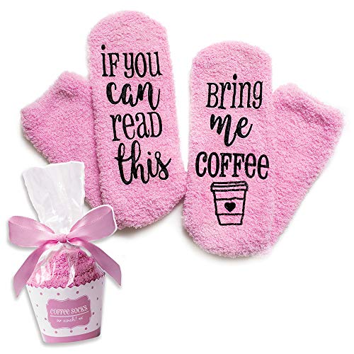 Luxury Coffee Socks with Cupcake Gift Packaging | If You Can Read This Bring Me Coffee | Coffee Lovers Gifts for Her, Stocking Stuffers, Coffee Gifts, Funny Socks | Socks Women, Funny Socks for Women