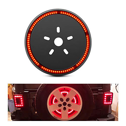 Nilight - TL-12 Spare Tire Brake Light Wheel Light 3rd Third Brake Light for Wrangler 2007-2018 JK JKU YJ TJ, Red Light