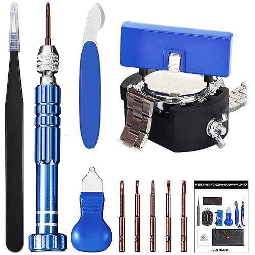 EasyTime Watch Repair Kit - Watch Battery Replacement Tool Kit, Suitable for Watch Back Removal with Watch Back Remover Tools, including Watch Opener tool, Adjustable case opener