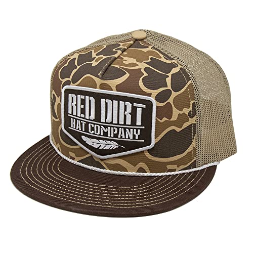 Red Dirt Hat Company Adjustable Snapback Hats (Camo/Tan - Old Skool Duck)