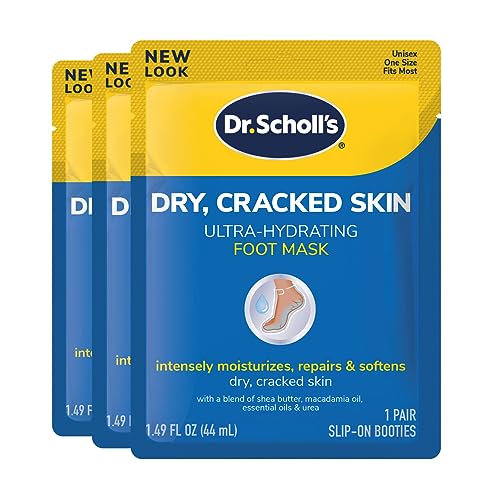 Dr. Scholl's Ultra Hydrating Foot Mask 3 Pack , Intensely Moisturizes Repairs and Softens Rough Dry Skin with Urea, 3 Count 1 Pair