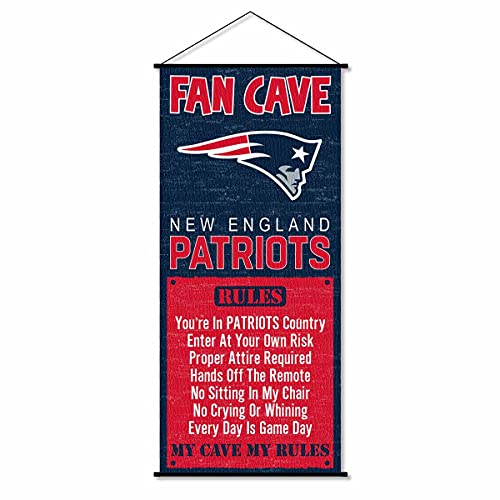 New England Patriots Man Cave Fan Banner Wall Door Scroll