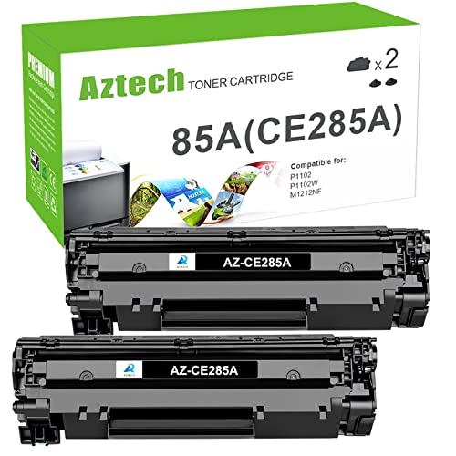 Aztech Compatible Toner Cartridge Replacement for HP CE285A 85A CE285 Laserjet Pro P1102W M1212nf M1217nfw P1100 M1210 (Black, 2-Pack)