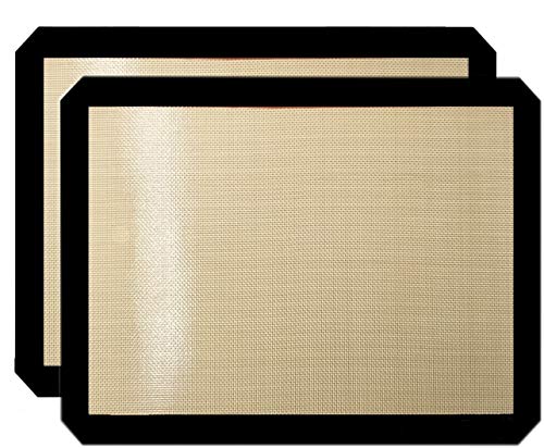 Premium Non Stick Silicone Baking Mats Quarter Sheet Toaster Oven Liner Small,Set Of 2 Mats (Size 8.5' - 11.5')