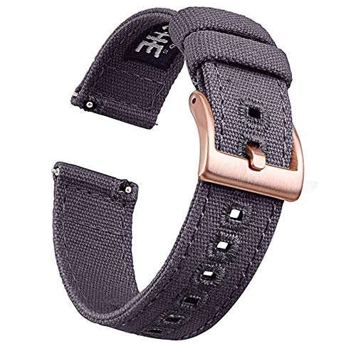 Ritche 20mm Canvas Wristbands Watch Bands for Samsung Galaxy Watch 6 Classic Omega x Swatch Moonswatch Replacement Quick Release Watch Straps for Men, Valentine's day gifts for him or her
