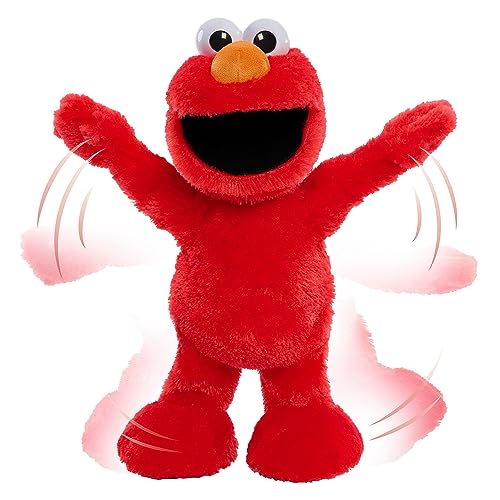 Sesame Street Elmo Slide Singing and Dancing 14-inch Plush, Pretend Play, Interactive Toy, Kids Toys for Ages 2 Up by Just Play