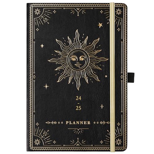 2024-2025 Planner - Academic Weekly Monthly Planner 2024-2025, July 2024 - June 2025, 5.75' x 8.25', Faux Leather Planner 2024-2025, Back Pocket with 40 Notes Pages - The Sun