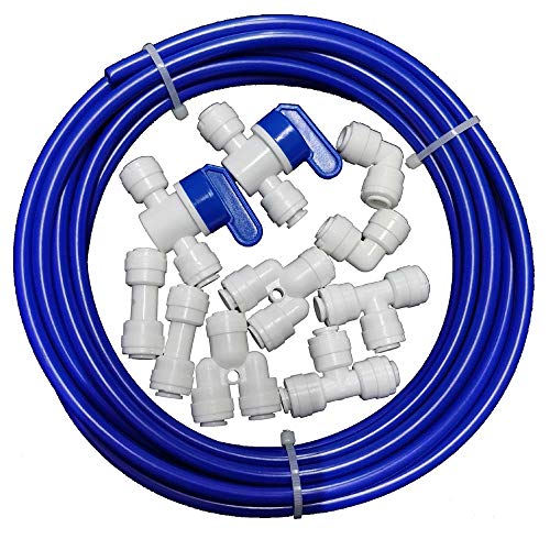 Malida 1/4 inch O.D. Length 32.8ft(10 meters) RO Water Tubing, Hose Pipe for RO Water purifiers System,+ 1/4 O.D quick connector 10pcs