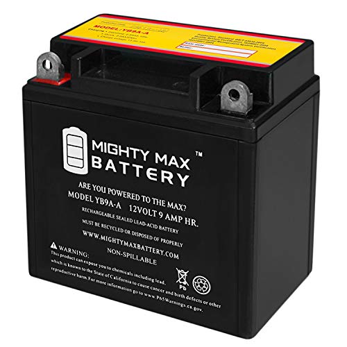 Mighty Max Battery YB9A-A -12 Volt 9 AH, 130 CCA, Rechargeable Maintenance Free SLA AGM Motorcycle Battery