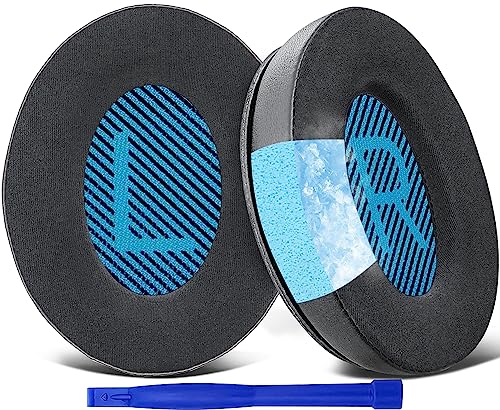 SoloWIT Cooling-Gel Earpads Cushions for Bose Headphones, Replacement Ear Pads for Bose QuietComfort 15 QC15 QC25 QC2 QC35/Ae2 Ae2i Ae2w/SoundTrue & SoundLink Around-Ear & Around-Ear II (Blue&Black)