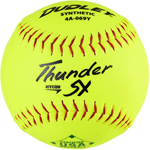 Dudley12' USASB Thunder Hycon Slowpitch Synthetic Softball - 12 Pack