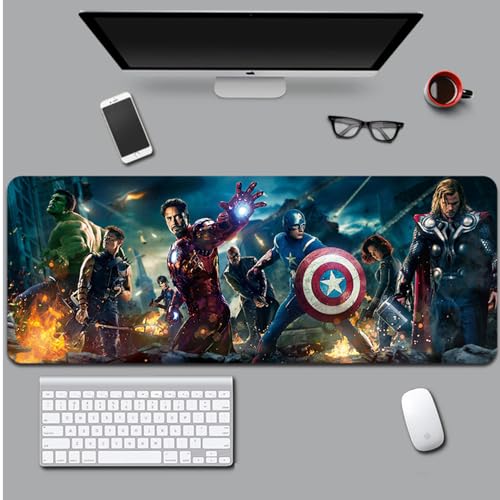 Iron,Man，Superheroes,Gaming Mouse Pad XL(15.74 * 35.43 inch)，Extended Large Mouse Mat Desk Pad, Stitched Edges Mousepad,Non-Slip Rubber Base Mouse Pad，Keyboard Pad,Cool Mouse mat… (32)