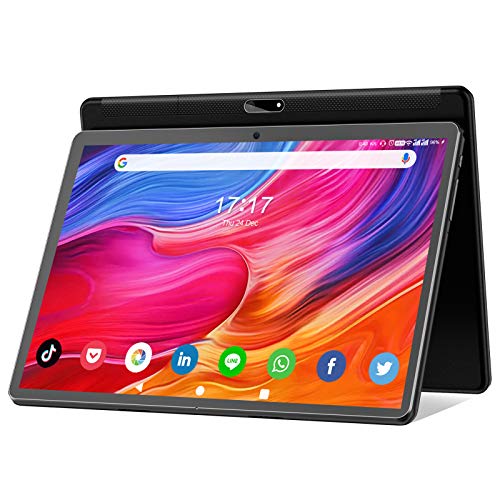 Tablet 10.1 inch Android 12 Tablet 2024 Latest Update Octa-Core Processor with 64GB Storage, Dual 13MP+5MP Camera, WiFi, Bluetooth, GPS, 512GB Expand Support, IPS Full HD Display (Black)
