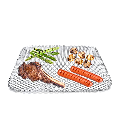 QUALKITS Disposable Grill Topper (10 Pack), 16x12 Rectangular Grill Mat, Vegetable and Meat Grill Tray for Outdoor BBQ Grill, Disposable Grilling Liners