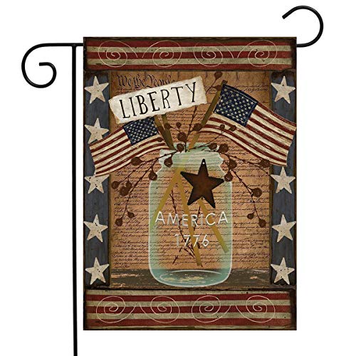 Liberty Primitive Patriotic Garden Flag Declaration of Independence 4th of July