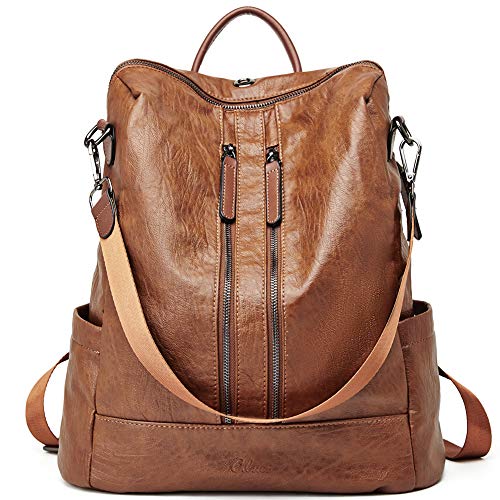 CLUCI Leather Backpack Purse for Women Convertible Large Travel Ladies Designer Fashion Casual Shoulder Bag