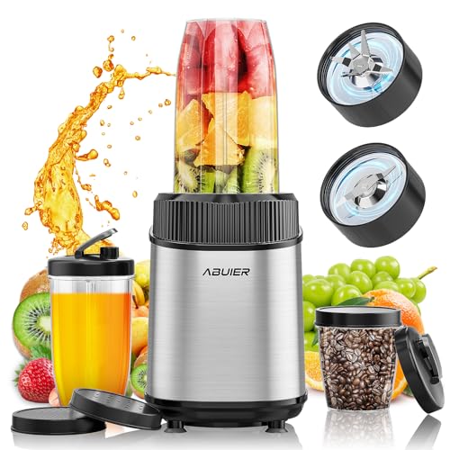 900W Smoothie Blender, Abuler Personal Blender for Shakes and Smoothies, 13 Pieces with 20 OZ *2 To-Go Cups, Portable Blenders for Kitchen Smoothie Ice Protein Frozen Juices Drink, Spices, BPA Free