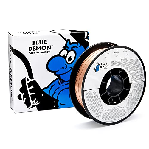 Blue Demon ER70S6 X .030 X 11 LB MIG/GMAW Carbon Steel Welding Wire, All Position, Low Spatter, Formulated to Provide Porosity-Free, X-Ray Quality Welds, 0.03 dia