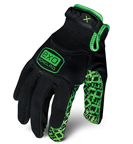 Ironclad mens Work Gloves EXO GRIP BLACK , Black & Green, X-Large Pack of 1 US