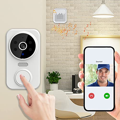 Smart Video Doorbell Remote Video Camera Wireless with Ring Chime, 2-Way Audio, Night Vision, Home Intercom HD Night Vision WiFi Security Doorbell Same Day Delivery Items Prime Deals of The Day