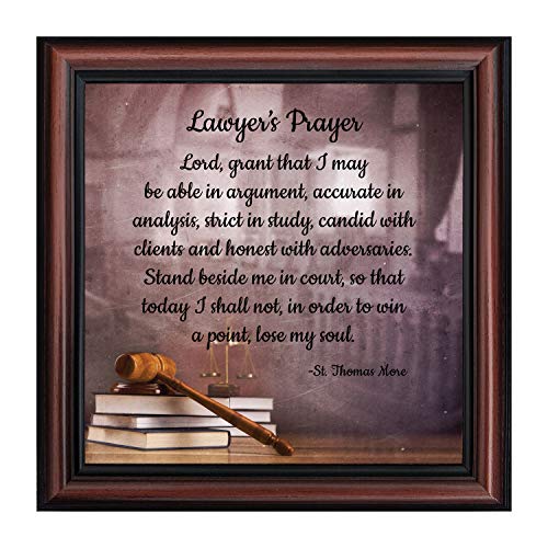 Crossroads Home Décor St Thomas Moore Lawyer's Prayer, Gift for Law School Graduation, Law Office Art for Men and Women, Attorney Thank You Gift, 10x10 8738W