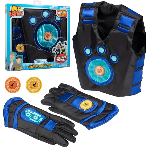 Wild Kratts Creature Power Suit Martin (Large 6-8X) Includes Vest, Gloves & 2 Power Discs for Halloween Costume, Pretend Play & Dress Up -Officially Licensed Toys for Children- Gift for Kids Boy Girl