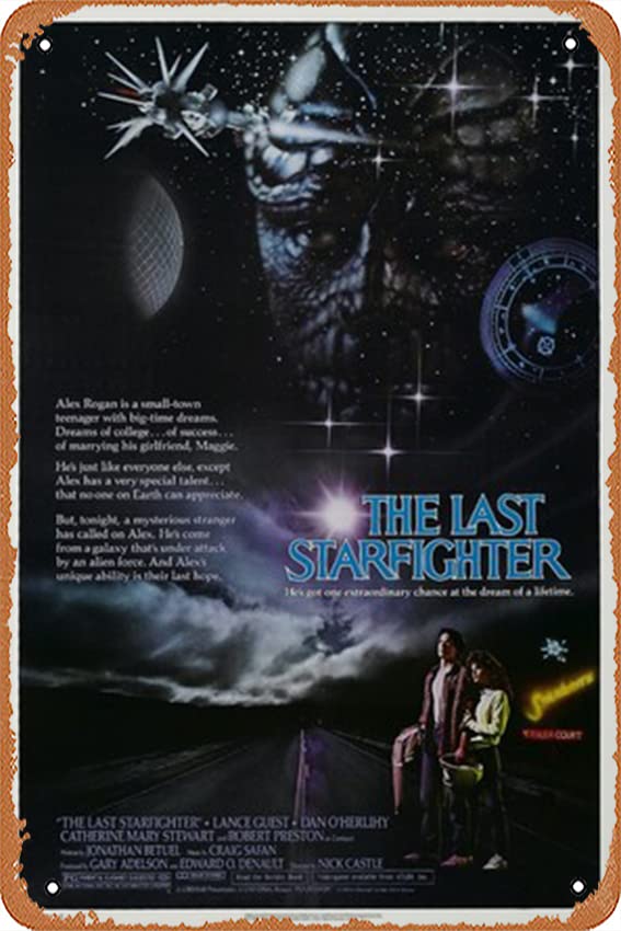 The Last Starfighter Movie Poster Decoration Family Restaurant Bar Cafe Wall Retro Decoration Sign Tin Logo 12x8 Inch