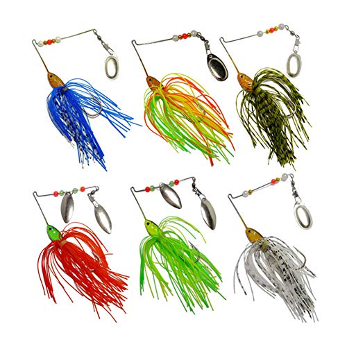 FREE FISHER 6 Pcs Fishing Lures Spinner Baits for Bass Fishing,Trout Salmon Hard Metal Spinnerbaits