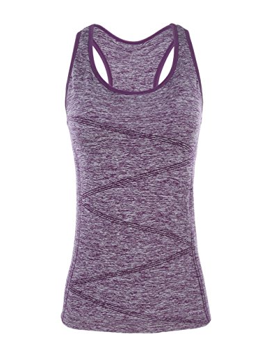 Disbest Yoga Tank Top, Women's Performance Stretchy Quick Dry Sports Workout Running Top Vest with Removable Pads