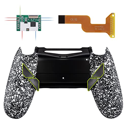 eXtremeRate Textured White Dawn Programable Remap Kit for PS4 Controller with Upgrade Board & Redesigned Back Shell & 4 Back Buttons - Compatible with JDM-040/050/055 - Controller NOT Included